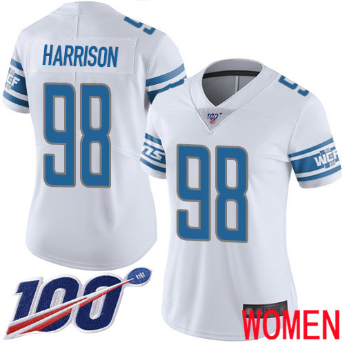 Detroit Lions Limited White Women Damon Harrison Road Jersey NFL Football 98 100th Season Vapor Untouchable